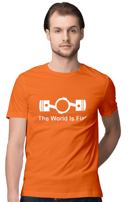 Men`s t-shirt with prints World Flat Wh. Auto, cars, detail. 2070702