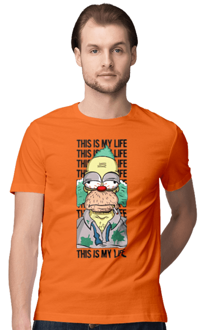 Men's t-shirt with prints The Simpsons Krusty the Clown. Clown, krusty, krusty the clown, simpsons. 2070702