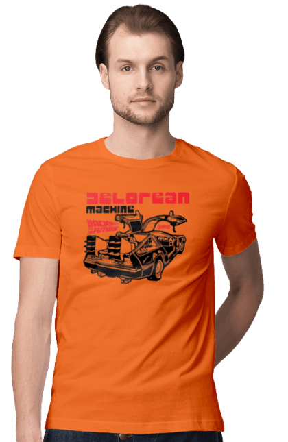 Men's t-shirt with prints Time machine DeLorean. Back to the future, delorean, movie, time machine. 2070702