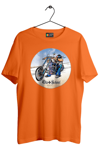 Футболка чоловіча з принтом "Old school". Авто мото, виконавці, мотоцикл, музична група, рок група, старе загартування. 2070702
