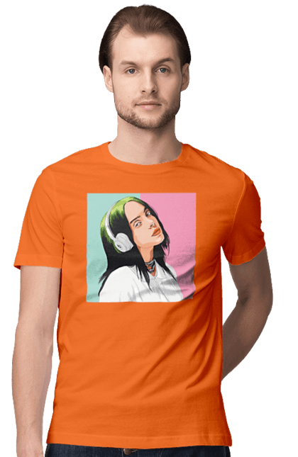 Футболка чоловіча з принтом "Billie Eilish". Активістка, біллі айліш, мизукант, права, співачка, тварини. 2070702