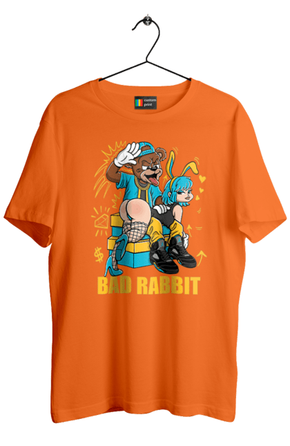 Футболка чоловіча з принтом "Поганий кролик". Бдсм, ведмідь, дівчина, кролик, поганий кролик, прикольна, смішна. 2070702