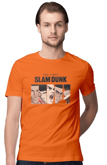 Футболка чоловіча з принтом "Слем данк". Slam dunk, аніме, баскетбол, комедія, манга, слем-данк, спокон, спортивне аніме, сьонен, школа. 2070702