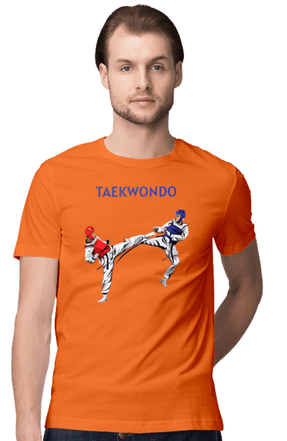 Футболка мужская с принтом Taekwondo training02 [Converted]. Taekwondo, боевое искусство, корея, спорт, таэквондо, тренировка. 2070702