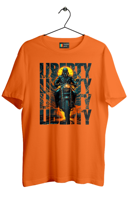 Футболка чоловіча з принтом "Байкер". Байкер, мотоцикліст, подорожі, свобода, туризм. 2070702