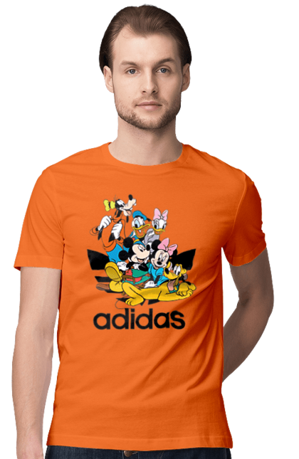 Футболка чоловіча з принтом "Adidas Міккі Маус". Adidas, mickey mouse, адідас, дісней, міккі, міккі маус, мультфільм. 2070702