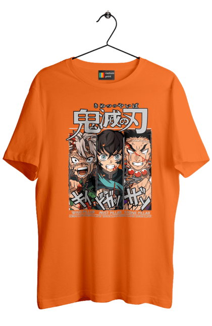 Men's t-shirt with prints Demon Slayer Sanemi Muichiro Gyomei. Anime, demon slayer, gyomei, himejima, kimetsu no yaiba, manga, muichiro, sanemi. 2070702