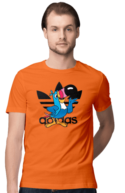 Футболка мужская с принтом Adidas Тукан Сэм. Adidas, froot loops, toucan sam, адидас, москот, тукан сэм. 2070702