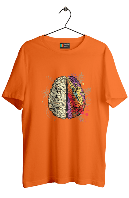 Футболка чоловіча з принтом "Творчість та логіка". Бінарний, біткоїн, біткойн, валюта, гроші, крипто, наука, програміст, программист, творчество, техно, хакер, художник, цветной. 2070702