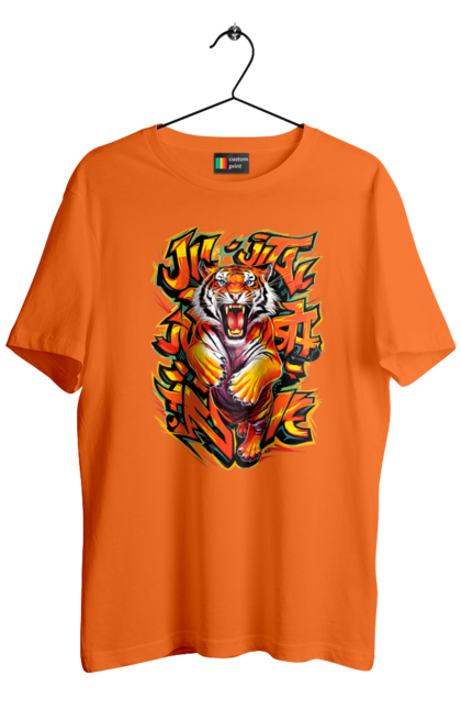 Men's t-shirt with prints Jujutsu. Animal, japan, jiu jitsu, jujutsu, martial arts, ninja, samurai, sport, tiger. 2070702