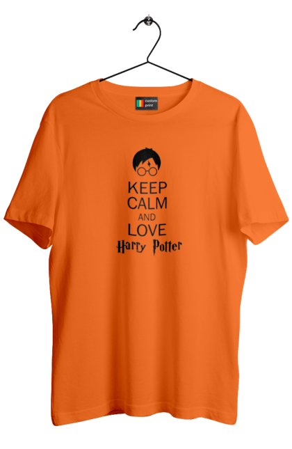 Men's t-shirt with prints Keep calm and love Harry Potter. Book, franchise, gryffindor, harry potter, hogwarts, keep calm, movie. 2070702