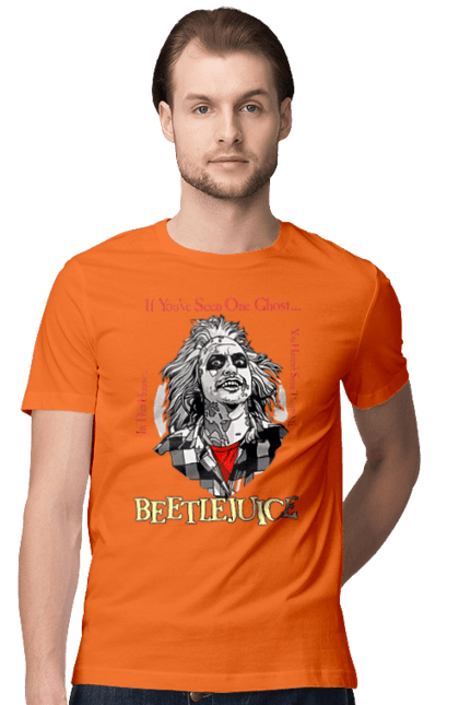 Men's t-shirt with prints Beetlejuice. Beetlejuice, comedy, ghost, horror, movie, tim burton, warner bros. 2070702