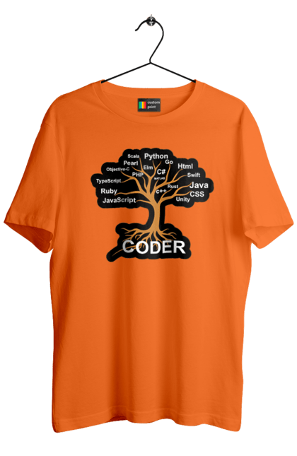 Футболка чоловіча з принтом "Кодер". Айті, айтішник, для айтішника, для програміста, кодер, подарунок айтішнику, подарунок програмісту, програміст, розробник. 2070702