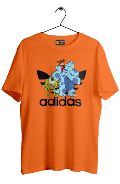 Футболка чоловіча з принтом "Adidas Корпорація монстрів". Adidas, monsters inc, pixar, адідас, корпорація монстрів, мультфільм. 2070702