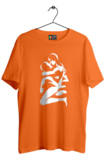 Футболка чоловіча з принтом "Білі Тіла". Жінка, контур, тіла, чоловік. 2070702