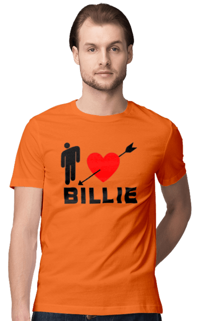 Футболка чоловіча з принтом "Біллі Айліш". Біллі айліш, логотип біллі айліш, принт біллі айліш, співачка біллі айліш. 2070702