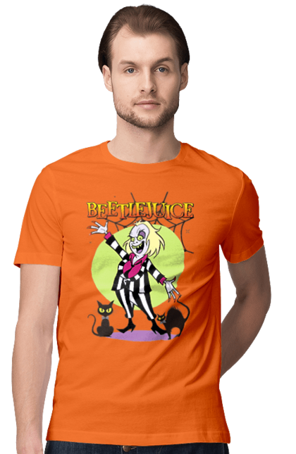 Men's t-shirt with prints Beetlejuice. Beetlejuice, comedy, ghost, horror, movie, tim burton, warner bros. 2070702