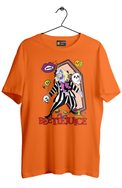 Men's t-shirt with prints Beetlejuice. Beetlejuice, comedy, ghost, horror, movie, tim burton, warner bros. 2070702