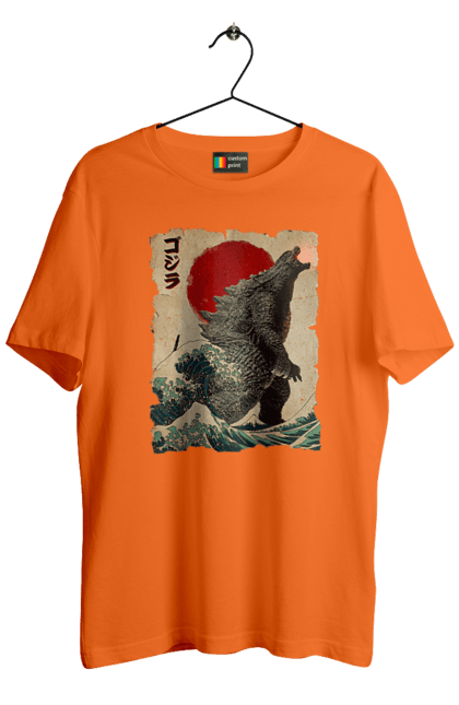 Men's t-shirt with prints Godzilla. Dinosaur, godzilla, japan, kaiju, movie, mutant. 2070702