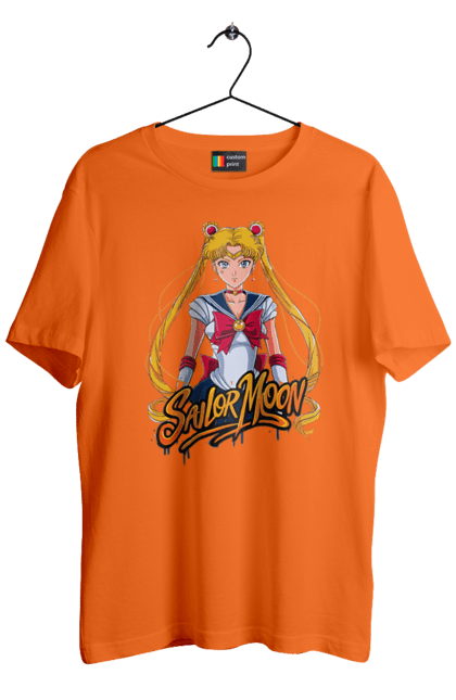 Men's t-shirt with prints Sailor Moon. Anime, drama, magical girl, sailor moon, tv series, usagi tsukino. 2070702