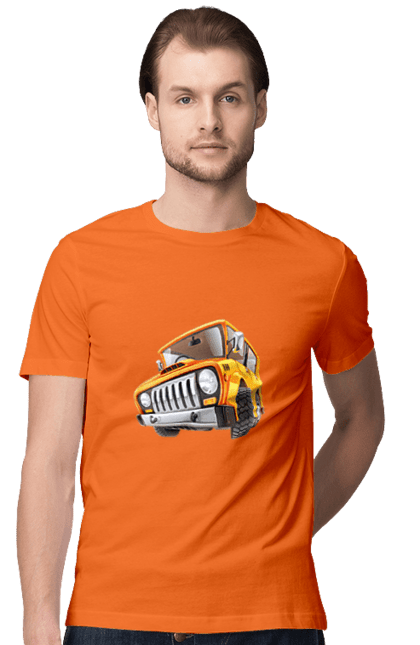 Men`s t-shirt with prints Truck. Auto, car, car image, children`s drawing, truck. 2070702
