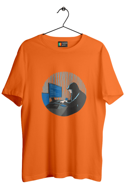 Футболка чоловіча з принтом "Хакер". Бінарний, гік, програміст, хакер. 2070702