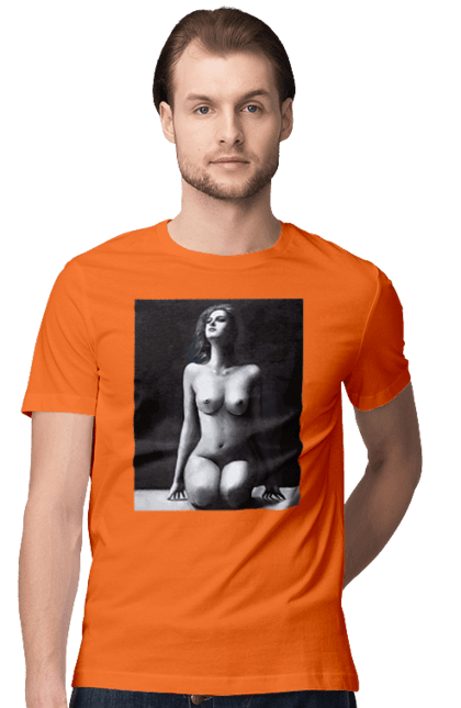 Футболка чоловіча з принтом "Краса тіла". Вигини жіночого тіла, грація тіла, груди, жіноче тіло, жіночі груди, краса тіла. 2070702