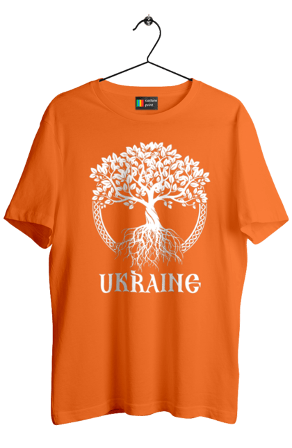Футболка чоловіча з принтом "Дерево Україна". Дерево, дерево з корінням, дерево україна, зсу, патріотична, україна, українська. 2070702