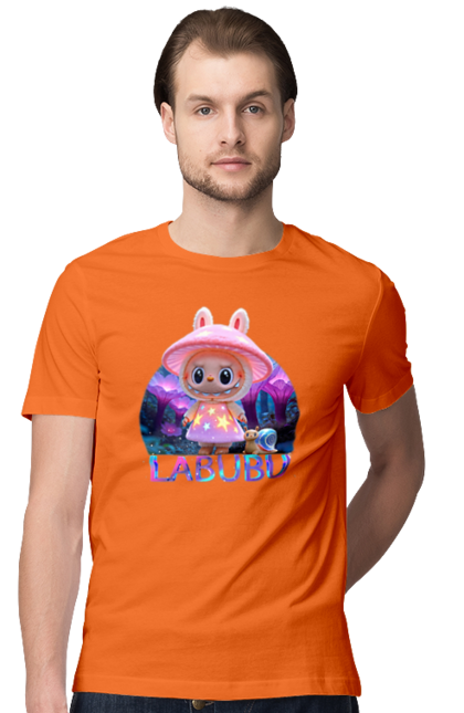 Футболка чоловіча з принтом "Лабубу". Брелок лабубу, іграшка лабубу, лабубу, лабубу кока кола, лялька лабубу, мерч лабубу, мила, рожева лабубу, смішна лабубу. 2070702