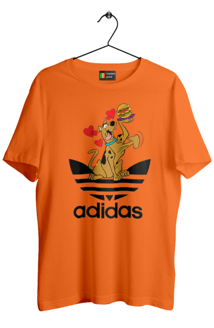 Футболка чоловіча з принтом "Adidas Скубі Ду". Adidas, scooby doo, scooby-doo, адідас, мультсеріал, серіал, скубі ду, скубі-ду, собака. 2070702