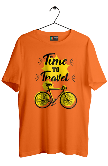 Футболка чоловіча з принтом "Час Подорожей, Велосипед". Велосипед, подорожувати, час. 2070702