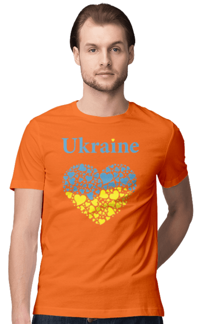 Men`s t-shirt with prints Ukraine Heart. Flag, heart, ukraine. 2070702