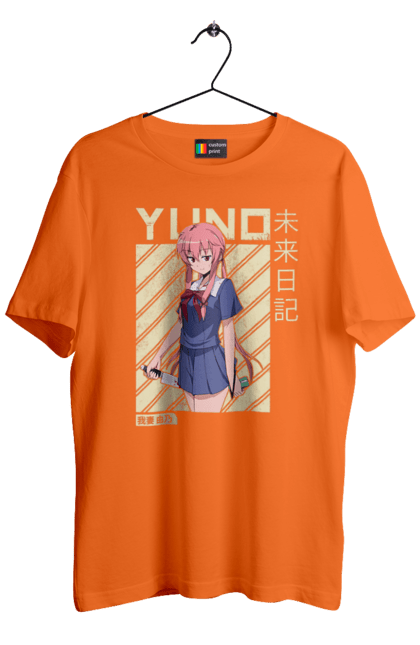 Men's t-shirt with prints Future Diary Yuno Gasai. Anime, future diary, manga, survival game, yandere, yuno gasai. 2070702