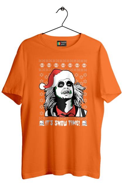 Men's t-shirt with prints Beetlejuice. Beetlejuice, comedy, ghost, horror, movie, tim burton, warner bros. 2070702