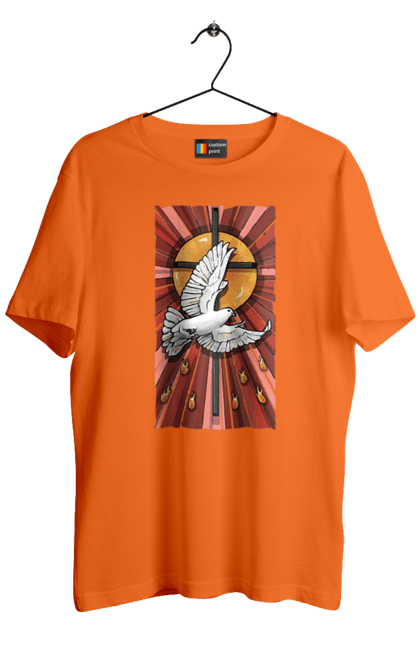Футболка чоловіча з принтом "П`ятдесятниця. Зішестя Святого Духа". Біблія, бог, віра, господь, євангеліє, зішестя святого духа, ісус, п`ятидесятниця, християнство, христос. KRUTO.  Магазин популярних футболок