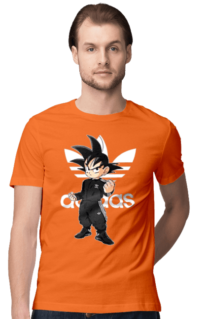 Футболка мужская с принтом Adidas Сон Гоку. Adidas, anime, dragon ball, manga, son goku, адидас, аниме, гоку, жемчуг дракона, сон гоку. 2070702