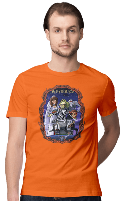 Men's t-shirt with prints Beetlejuice. Beetlejuice, comedy, ghost, horror, movie, tim burton, warner bros. 2070702