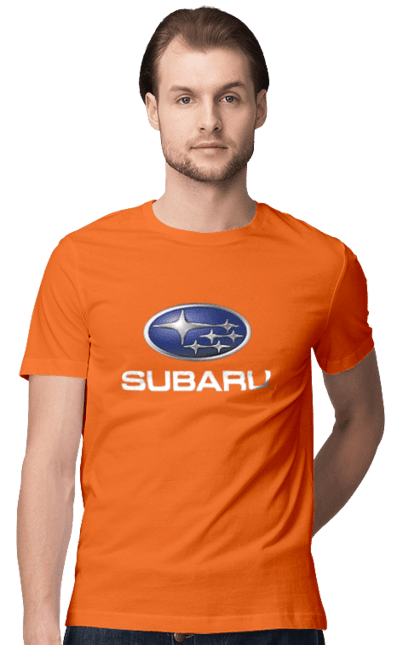 Men`s t-shirt with prints Subaru 2 Wh. Auto, logotype, subaru. 2070702
