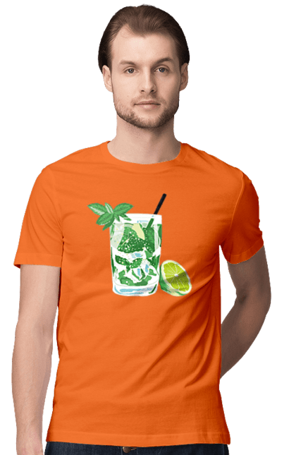 Футболка чоловіча з принтом "Напій Мохіто І Лимон". Лимон, мохіто, напій. 2070702