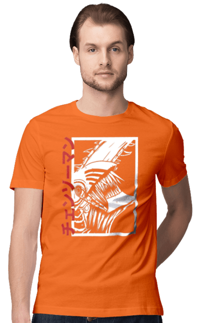 Men's t-shirt with prints Chainsaw Man. Anime, chainsaw man, demon, denji, manga, pochita, shonen. 2070702