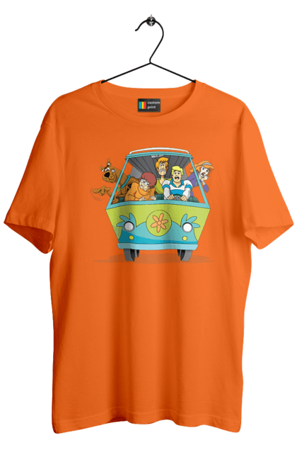 Футболка чоловіча з принтом "Скубі Ду, Машина". Авто, мультик, скубі ду, собака. 2070702