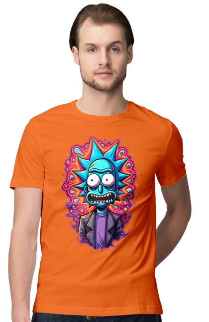 Футболка чоловіча з принтом "Рік та Морті". Rick and morty, мультфільм, наукова фантастика, пригоди, рік, рік і морті, трагікомедія, чорний гумор. 2070702