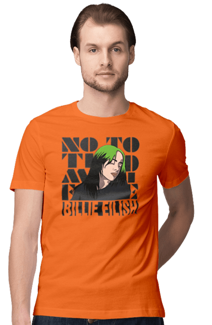 Футболка чоловіча з принтом "Біллі Айліш". Біллі айліш, логотип біллі айліш, принт біллі айліш, співачка біллі айліш. 2070702