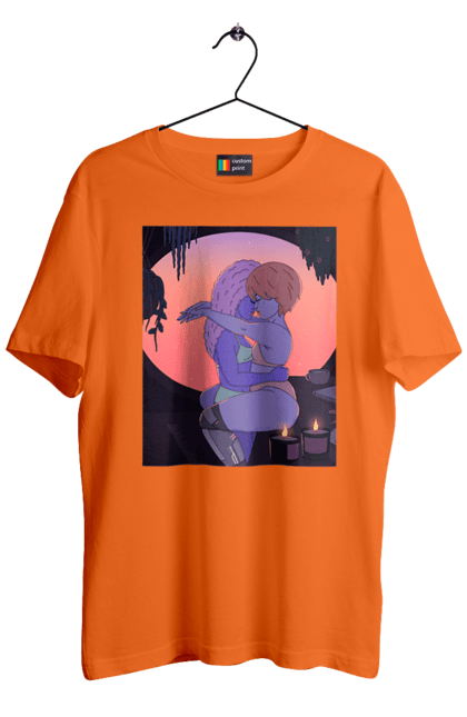 Футболка чоловіча з принтом "Фіолетові Дівчата Обіймаються". Захід, обійми. 2070702