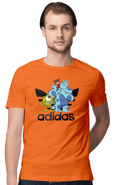 Футболка чоловіча з принтом "Adidas Корпорація монстрів". Adidas, monsters inc, pixar, адідас, корпорація монстрів, мультфільм. 2070702