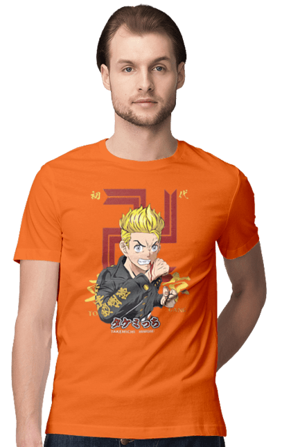 Men's t-shirt with prints Tokyo Avengers Takemichi. Action movie, anime, fantasy, game, manga, takemichi, thriller, tokyo avengers, tokyo revengers, tv series. 2070702