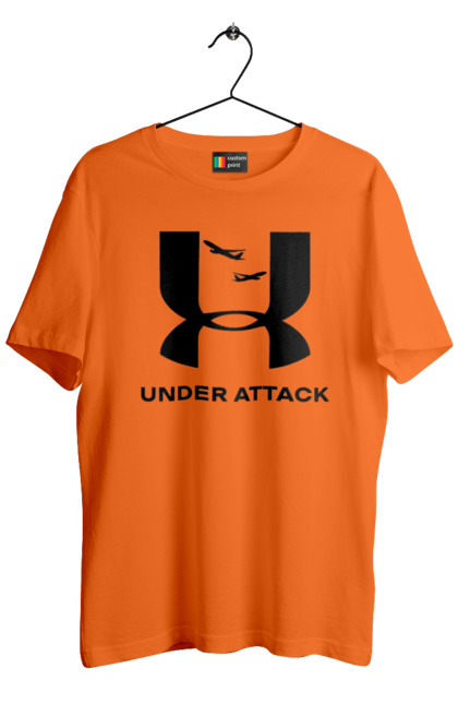 Футболка чоловіча з принтом "Under Attack black". Андер армор, бренди, гумор, приколи, прикольні, ундер армор. 2070702