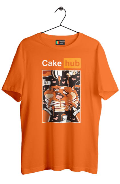 Футболка чоловіча з принтом "Кейк Хаб". Брутальна, гумор, кейк хаб, порн хаб, прикол. 2070702