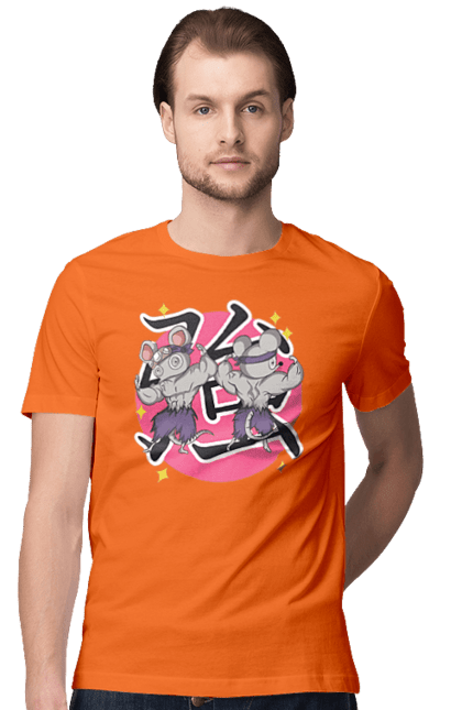 Men's t-shirt with prints Demon Slayer Uzui Tengen's mice. Anime, demon slayer, kimetsu no yaiba, manga, mice, serial, tengen, tengen uzui, uzui. 2070702