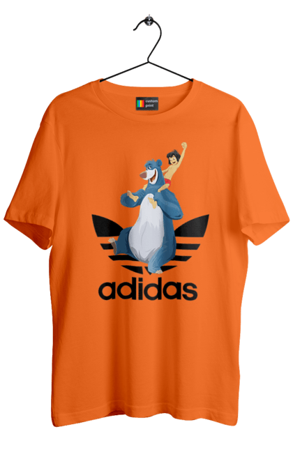 Футболка чоловіча з принтом "Adidas Мауглі". Adidas, mowgli, адідас, книга, книга джунглів, мауглі, мультфільм. 2070702